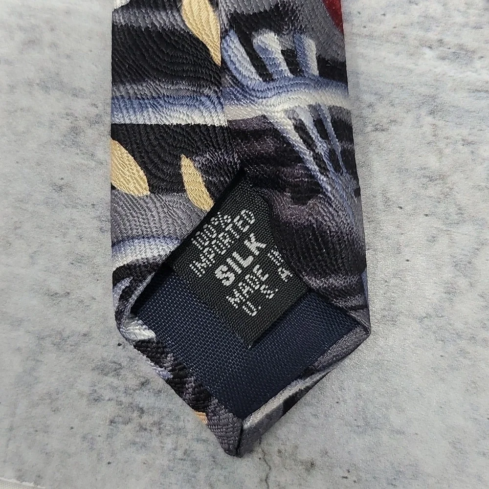 J. Garcia Multicolor Abstract Print Silk Tie